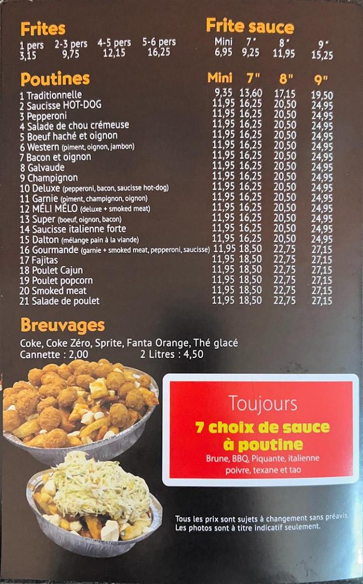 Levi Menu Fast food Lévis - Resto Méli-Mélo